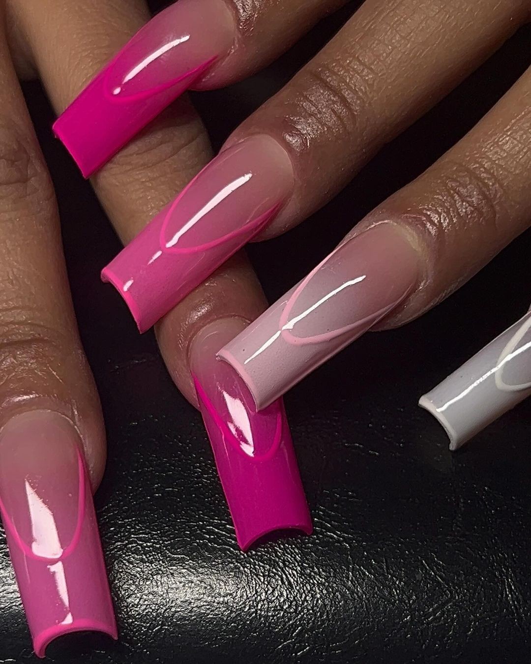 Vibrant Geometry: Pink and White Precision