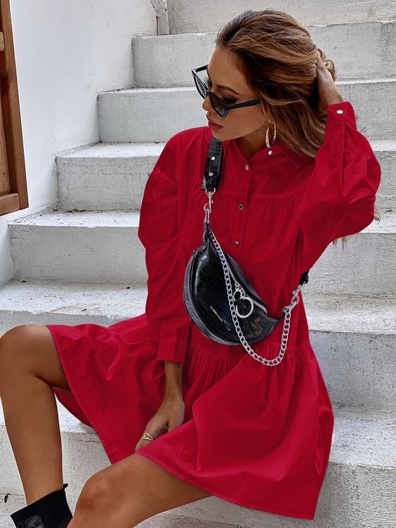 Red Shirt Dress