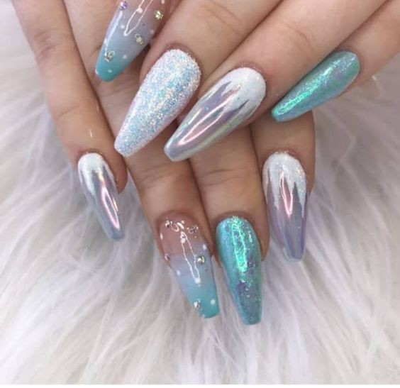 Frozen Crystal Nail Art: