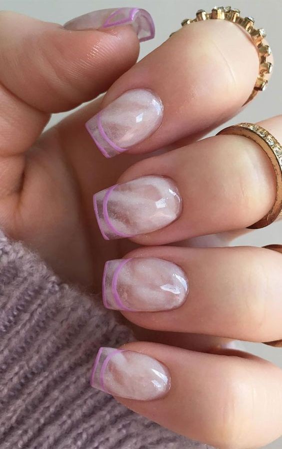 Marble French Tips: