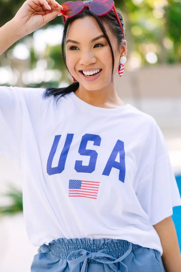 Classic USA Tee with Flag