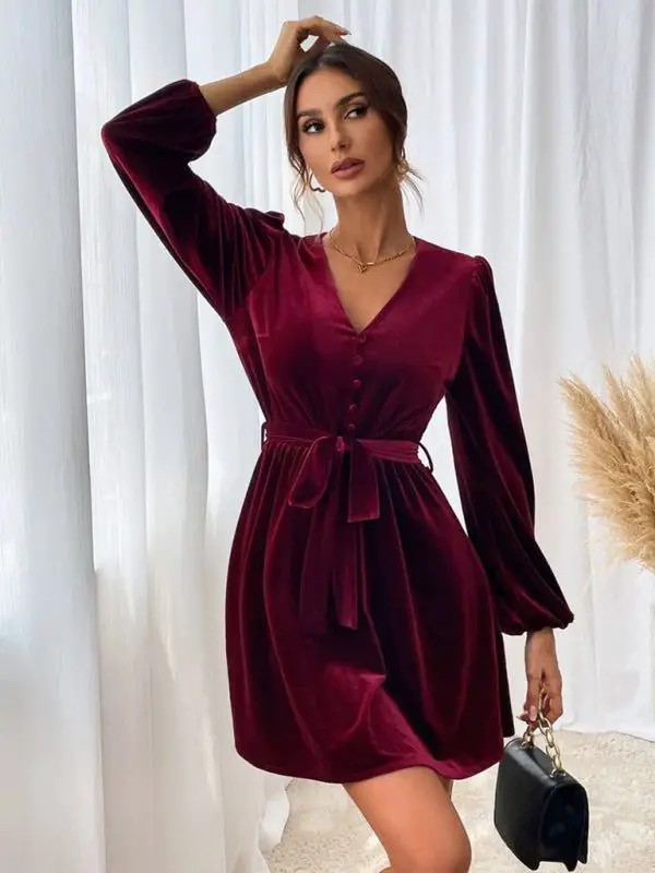 Velvet A-Line Dress