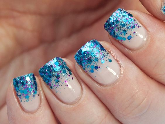 Blue Glitter Fade: