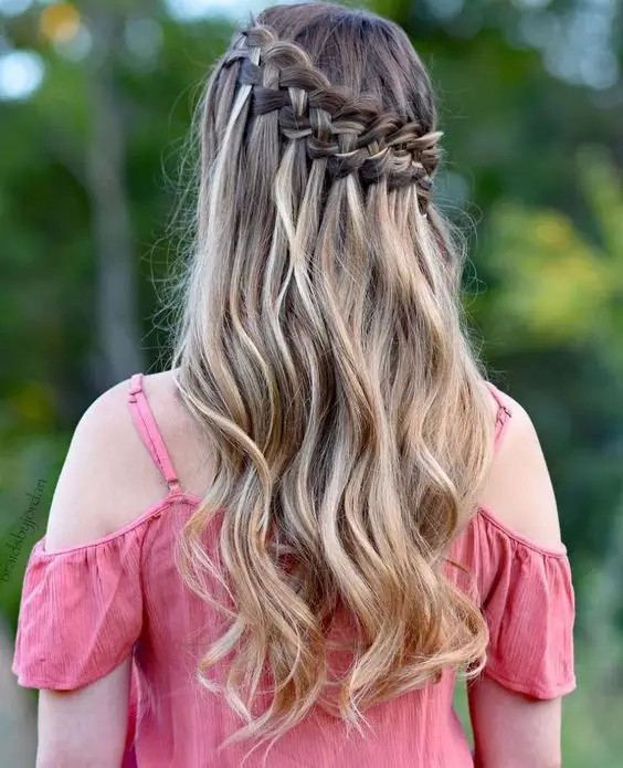 Waterfall Crown Braid