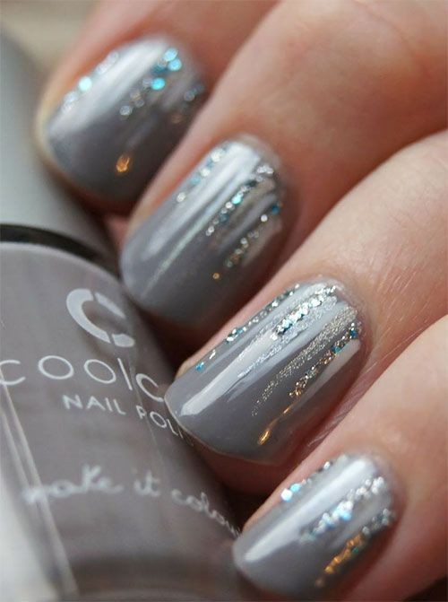 Glittering Icicle Nails: