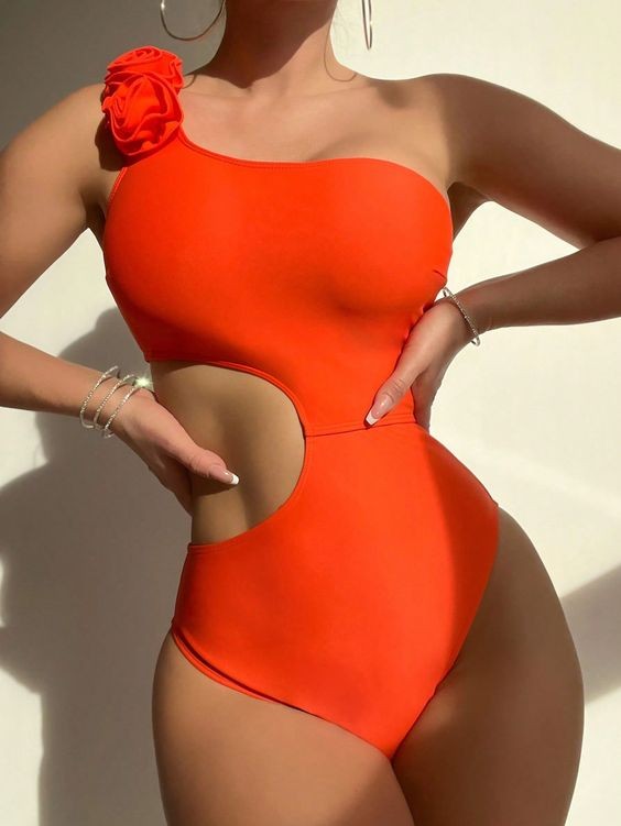 Bold Neon Orange Swimwear