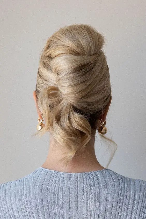 Soft Updo with Floral Adornment