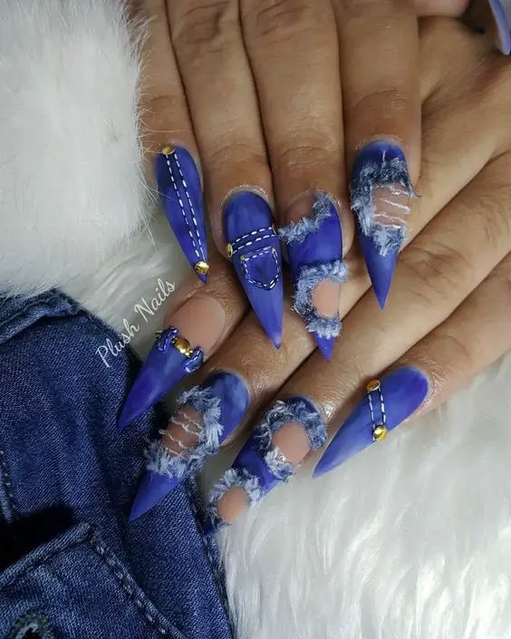 Denim-Inspired Nails