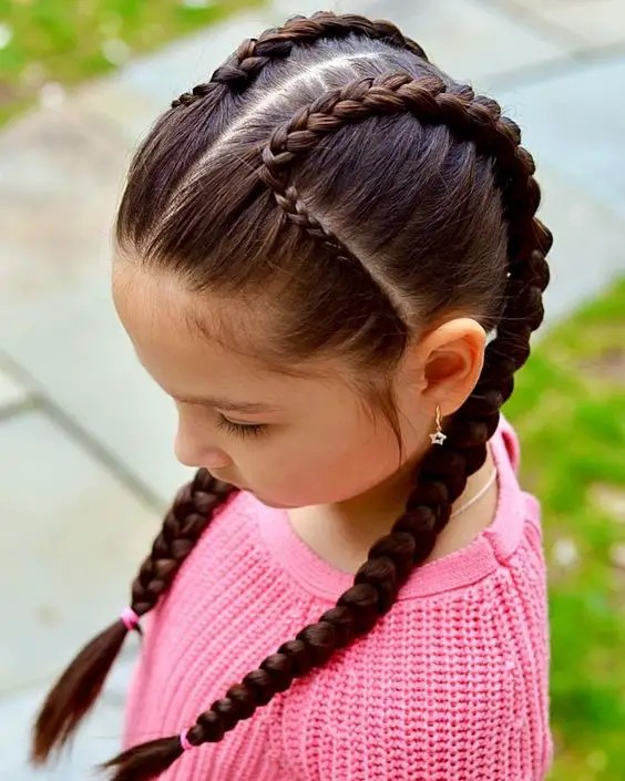 Charming Two-Braid Hairstyle for the Playful Spirit