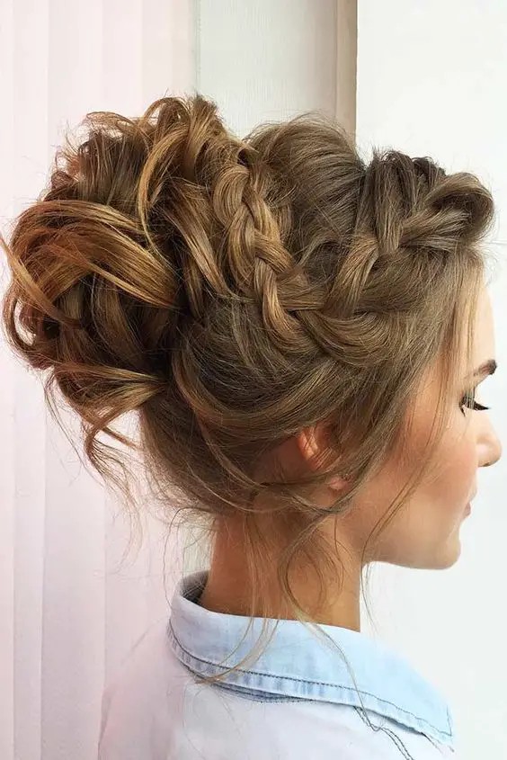 Braided Crown Updo: