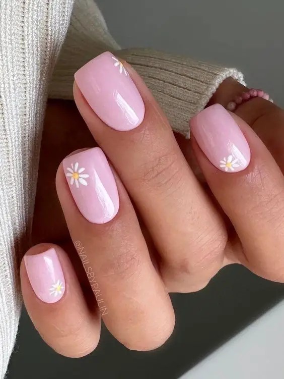 Soft Pink with Floral Accents