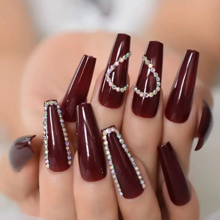 Coffin Nails with Studded Accents: