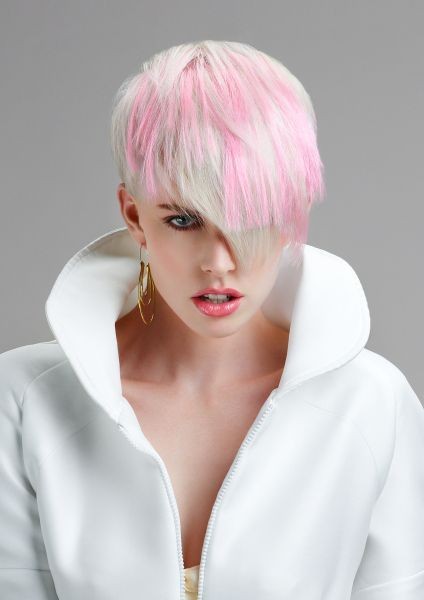 The Feathered Boldness: Pink Hues and Textured Layers