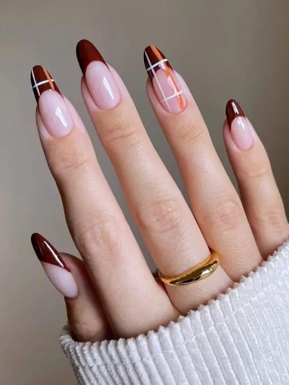 Burgundy French Tips