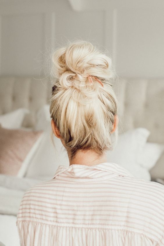 Messy Top Knot with a Twist