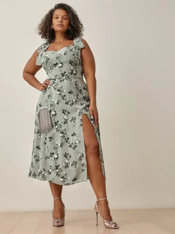 The Soft Sage Green Floral Maxi Dress