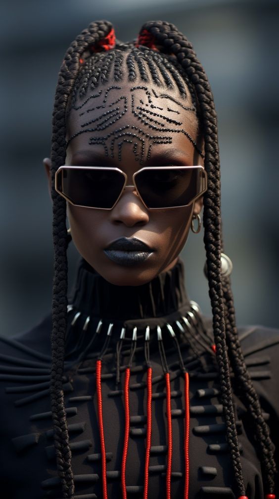 The Fusion of Tradition and Modernity: Mixed Cornrows with Highlights