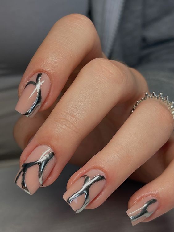 Short Chrome and Metallic Accents: