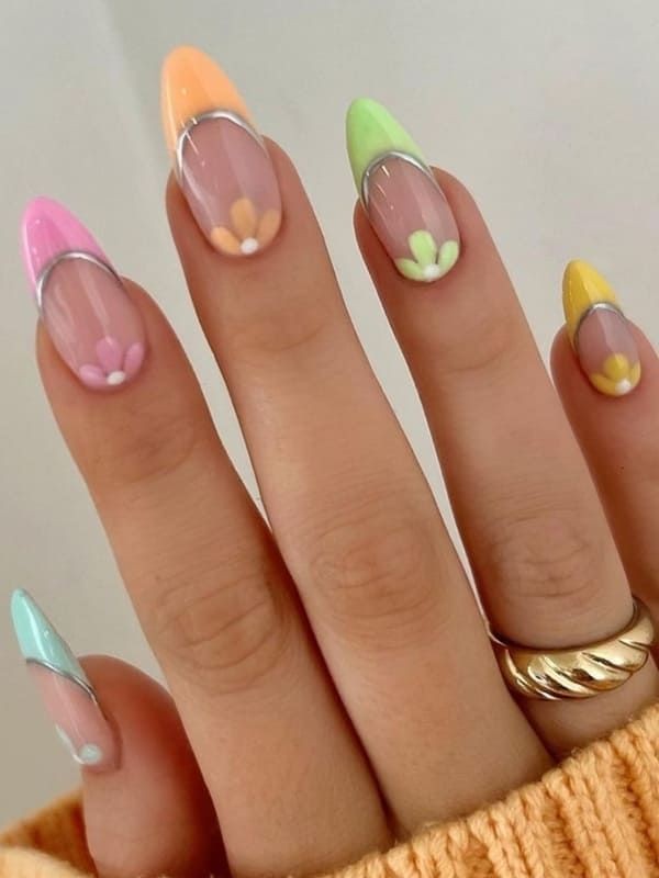 Easter-themed French Tips: