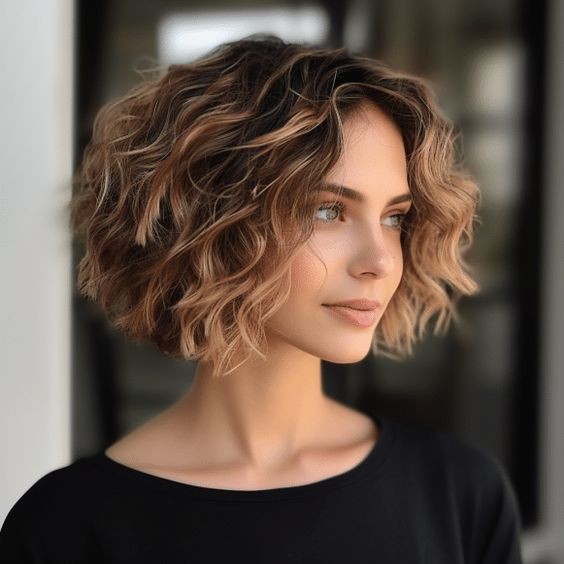 The Wavy Brunette Bob