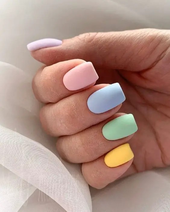 Matte Pastel Nails