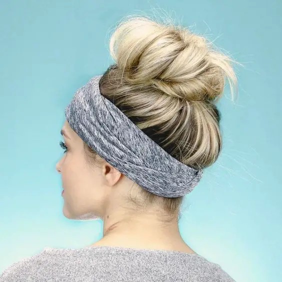 Messy Bun with Knit Headband: