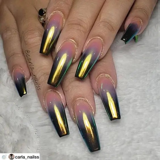 Chrome Ombré Nails: