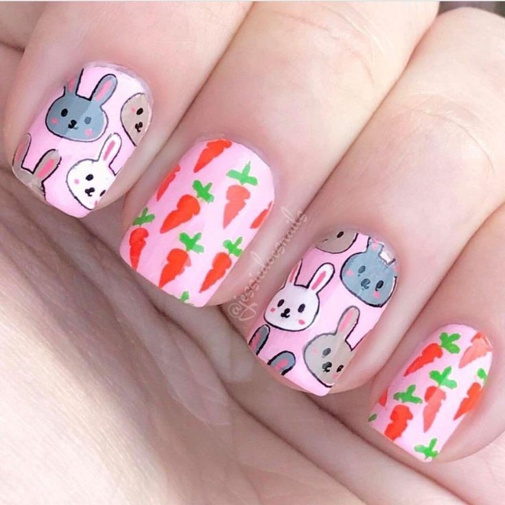 Easter Basket Nail Art: