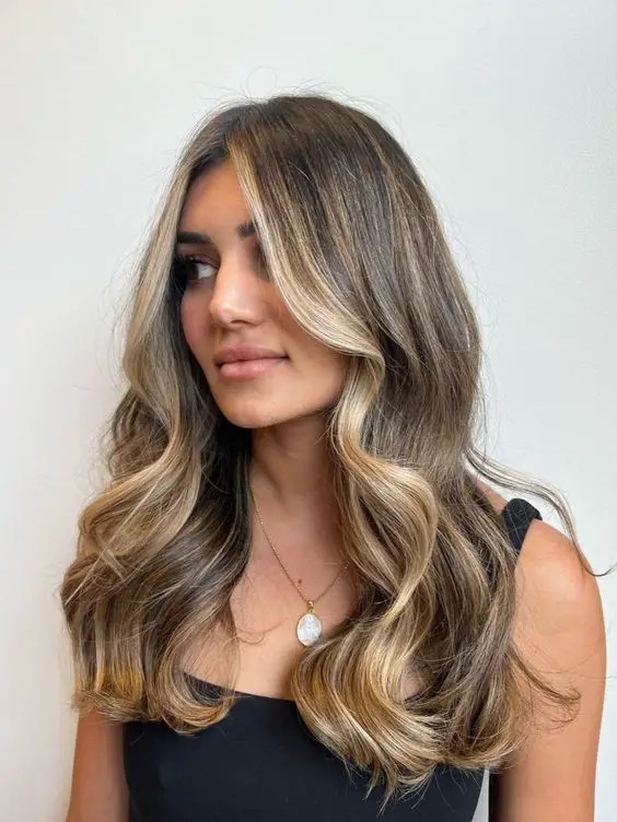 Classic Balayage with Golden Accents