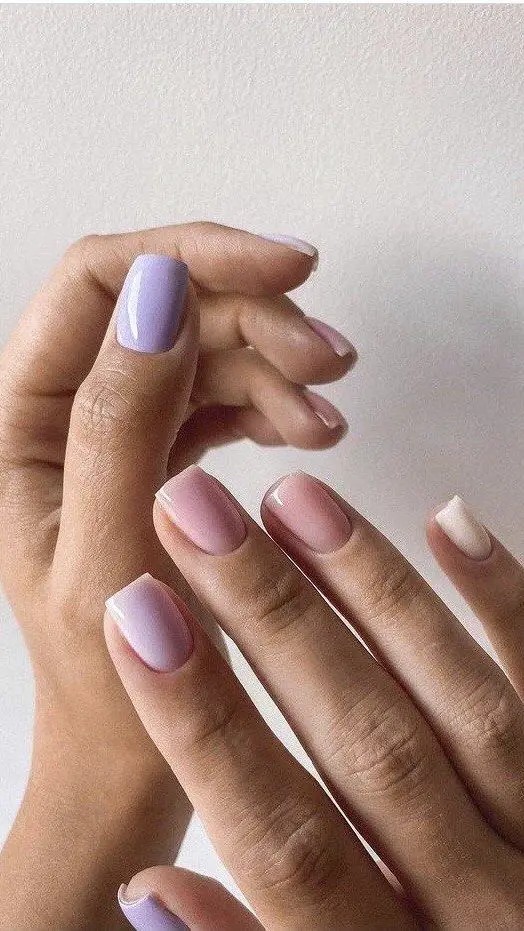 Classic Monochromatic Pastel Nails: