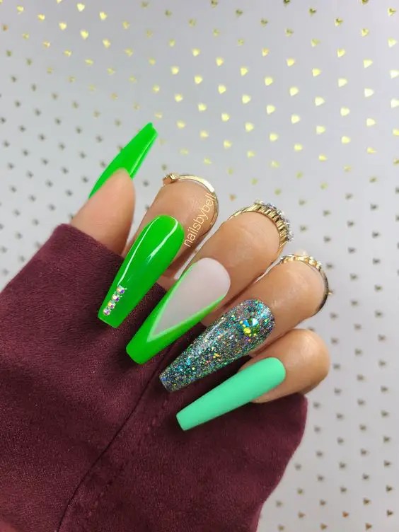 Neon Green and Silver Combo: