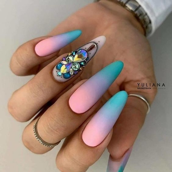 Pastel Ombre and Gemstone Opulence