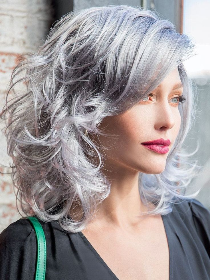 Gray Hair with Side Part: