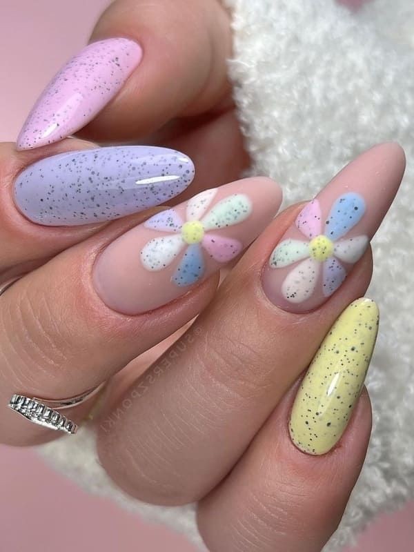 Watercolor Floral Nails: