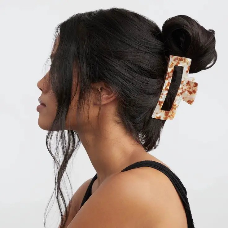 Twist Updo with a Marble Barrette