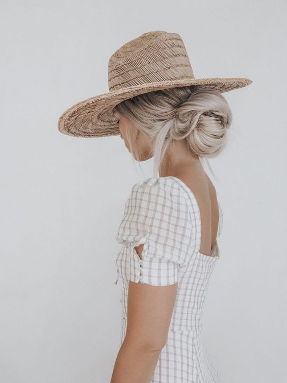 Braided Bun with Vacation Hat