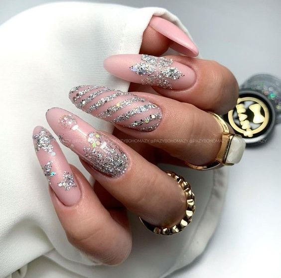 Glitter and Sparkle New Year’s Nail Art