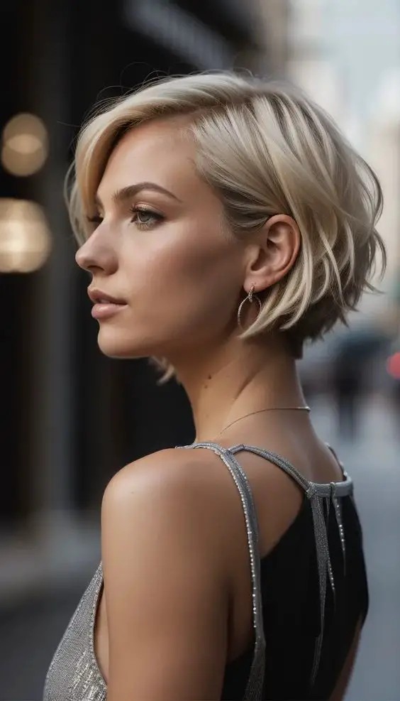 The Sleek Side-Parted Blonde