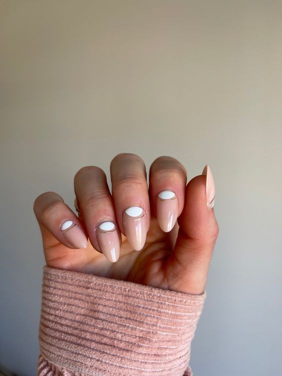 White Half-Moon Nails: