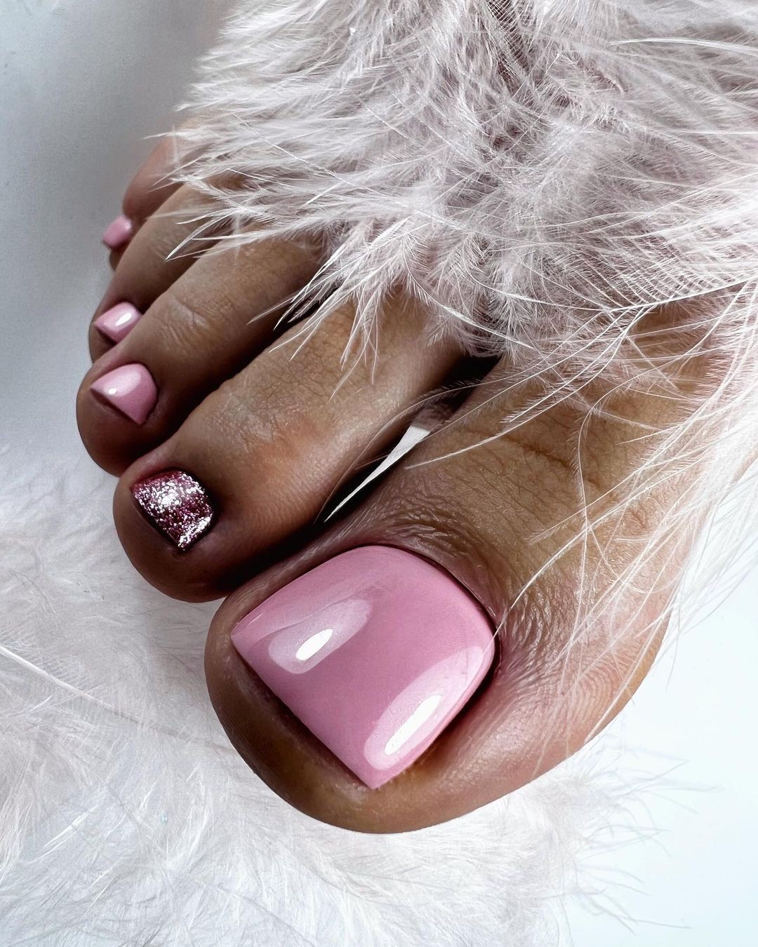 Soft Whispers of Summer: Delicate Pink and Glitter