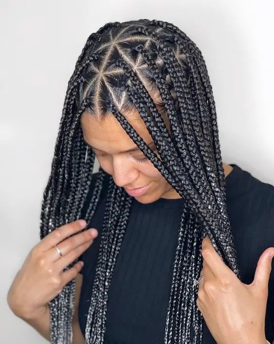 Triangle Parting Braids: