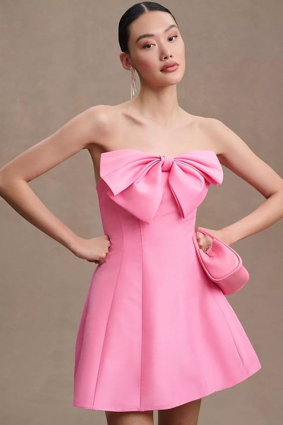 Playful Pink Bow Dress – A Flirtatious Spin on Sophistication