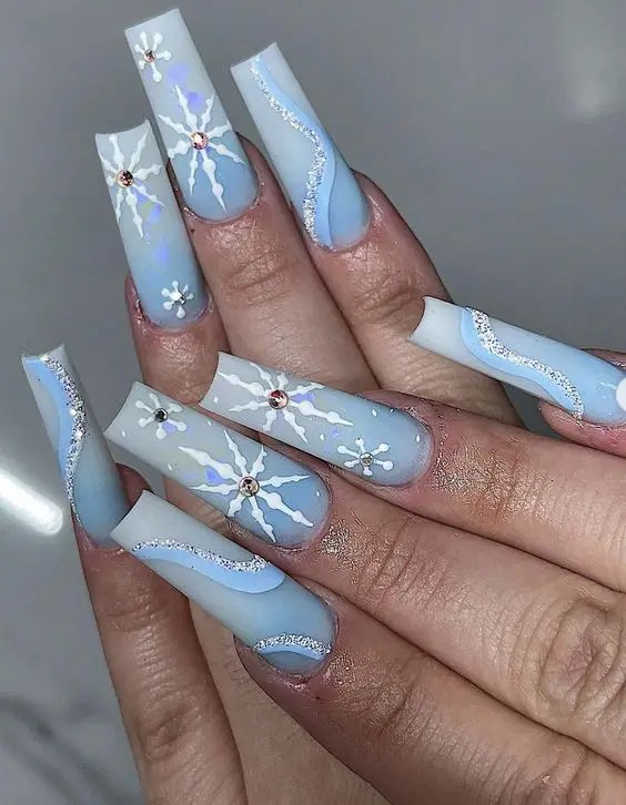 Snowfall Nail Art