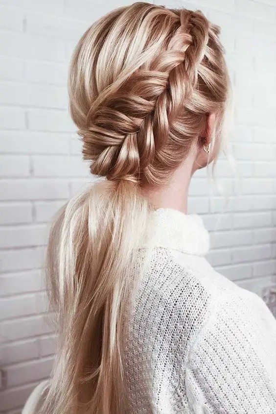 Waterfall Braid Ponytail