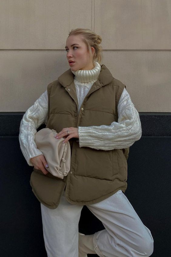 Puffer Vest and Athleisure Ensemble