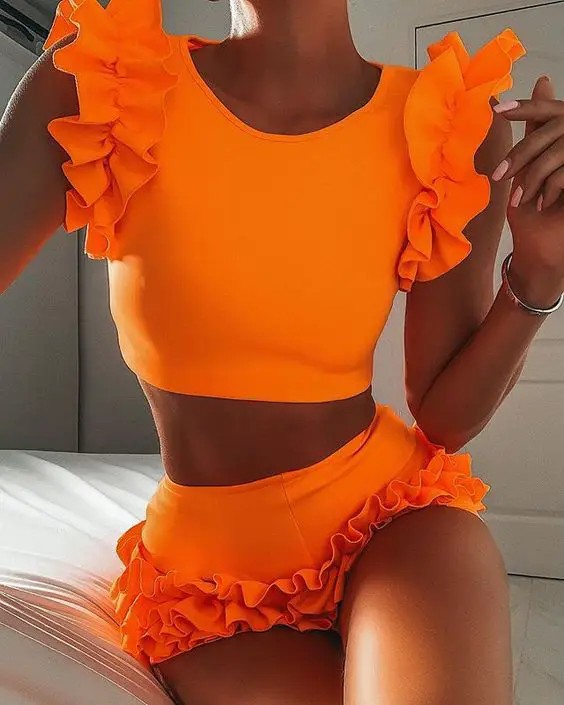 Bold Neon Orange Swimwear