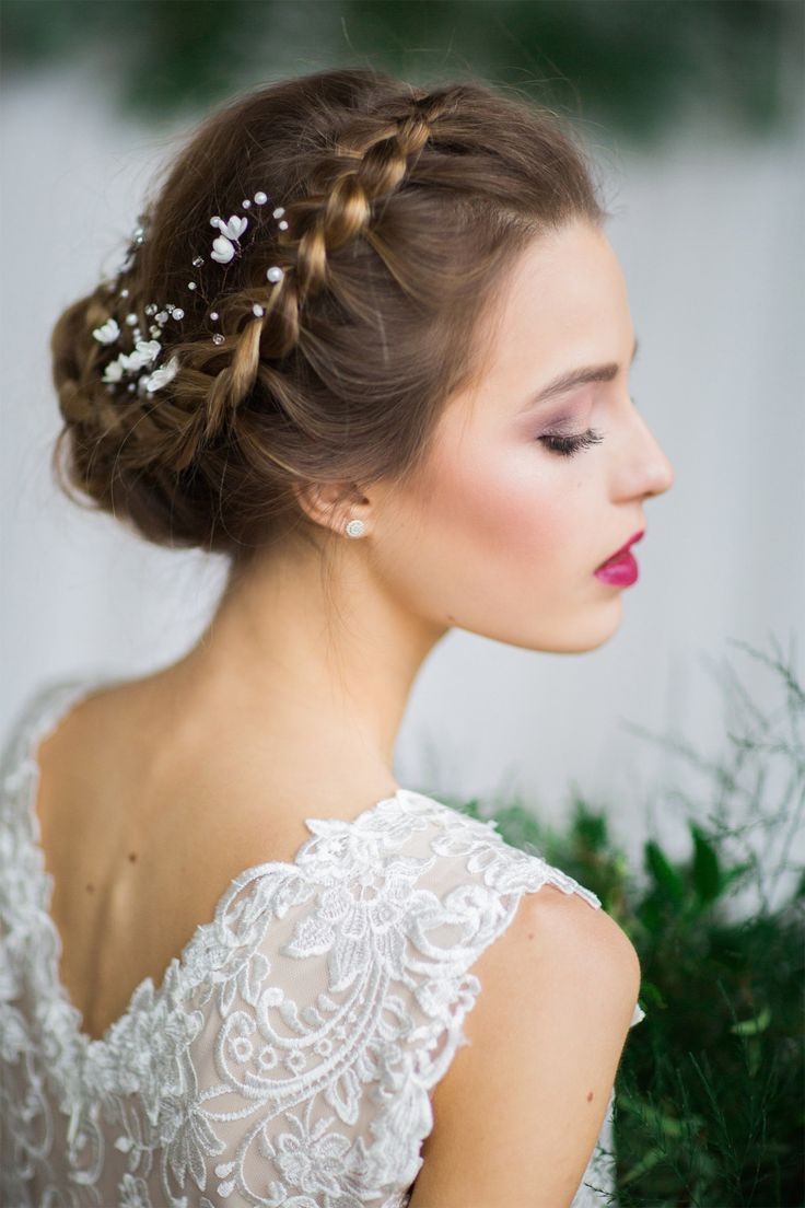 Braided Crown with Messy Bun