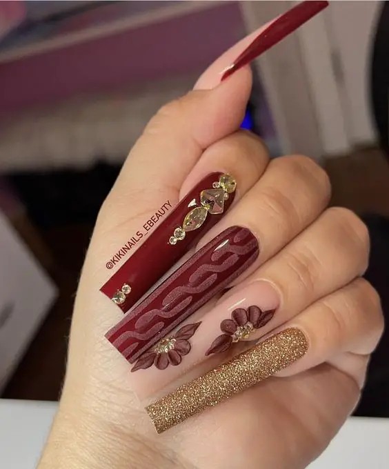 Matte Cranberry Nails