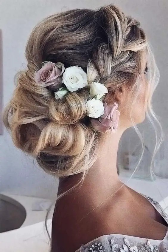 Elegant Updo with Floral