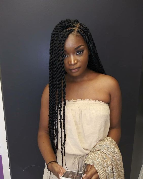 Twist Braids with Side Part: